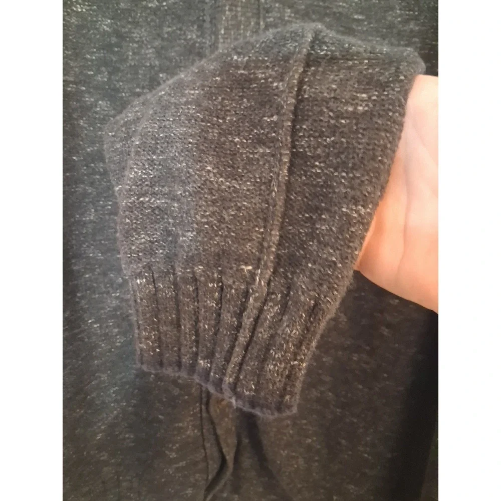 Carbon2Cobalt Mens XL Gray Marled Cotton Button Front Mock Neck Cardigan Sweater
